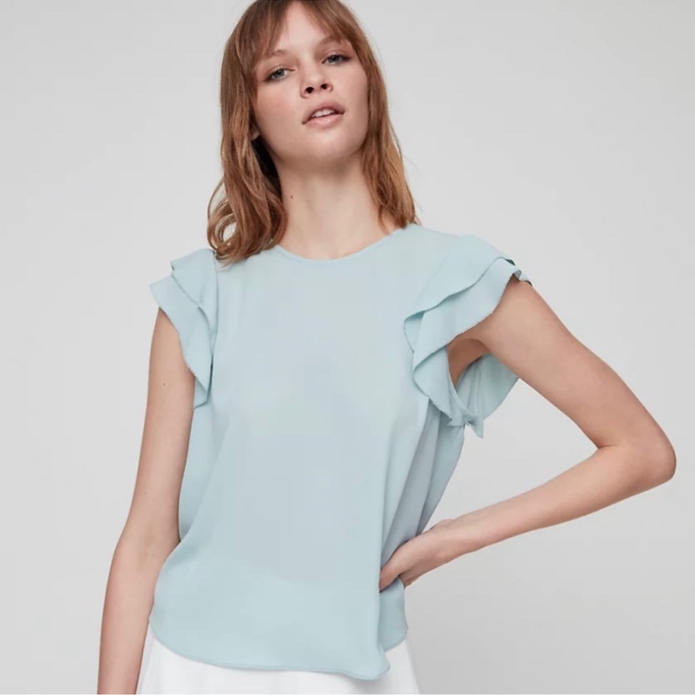 Aritzia Sunday Best O’Hara Ruffle Shirt in Buttercream